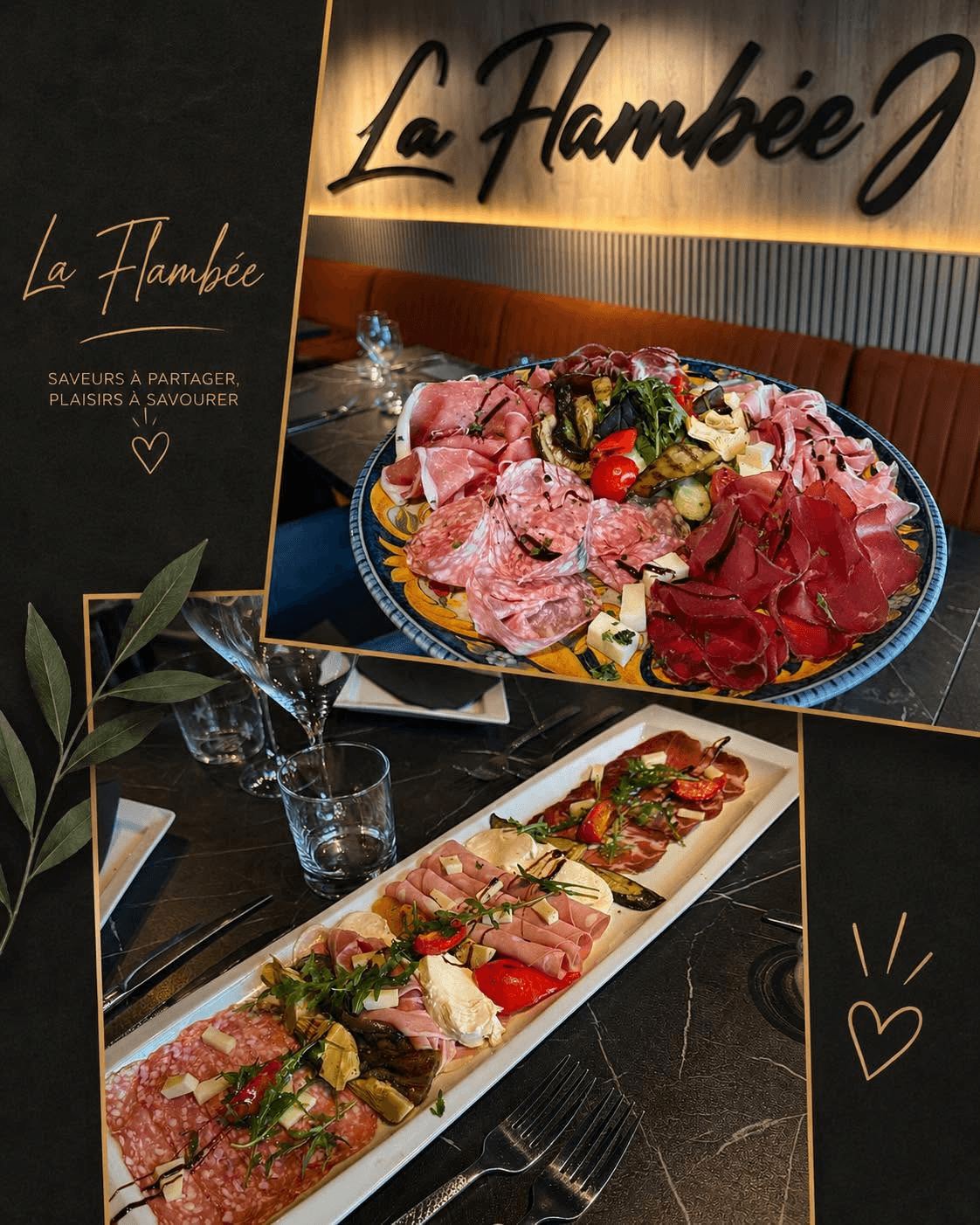 Planches de charcuterie et fromages généreusement dressées